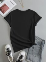Letter Print T-Shirt, Short Sleeve Crew Neck Casual Top For Summer & Spring, Women'S Clothing - Image 8