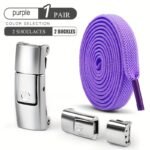 1 Pair Free-Tie Shoelaces Set, 2Pcs Elastic Shoelaces & 2Pcs Shoelaces Buckles For Sneakers Canvas Shoes - Image 18