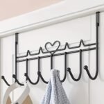 Contemporary Wall Mounted Hook Rack, Painted Finish, Multi-Purpose Organizer For Home And Office Use