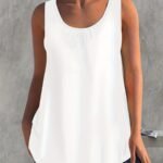 Solid Color Pleated Vest