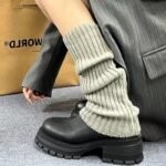 Cozy Leg Warmers For Women - Soft White Ribbed Cuff, Fluffy Fleece-Lined, Perfect For Cold Weather, Versatile With Jk Style, Winter Accessories|Ribbed Texture|Soft Material - Image 2