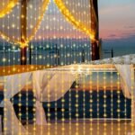 1Pc Solar Curtain Fairy Light -100/200/300 Led, 8 Lighting Modes, Warm White - Very Suitable For Outdoor Terraces, Courtyard Gardens, Bedrooms, Party Decorations, Solar Charging, Durable Structure, Holiday Gifts, Christmas Lights, Outdoor Lighting - Image 14