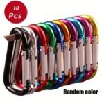 10Pcs Portable Outdoor Hanging Buckles And Alloy Keychains - Perfect For Carrying!