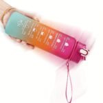 1Pc 740Ml/25Oz Rainbow Color Large Capacity Water Bottle, Motivational Leakproof Water Bottle With Time Marker And Hanging Rope, Suitable For Outdoor Sports, Fitness - Image 10
