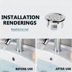 4/6/8/10/15/20/25/30Pcs Pack Plastic Bathroom Kitchen Sink Overflow Cover Ring Insert Replacement - Chrome Round Drain Cap With Plastic Strips, Durable Bathroom & Kitchen Sink Accessories, Sink Drain Cover, Overflow Prevention, Modern Drain Cover, Durable Plastic - Image 10