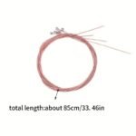 6Pcs/Set Of High-Quality Acoustic Guitar Strings - A Set Of 6 Replacement Copper Guitar Strings | High-Quality Accessories Suitable For Acoustic Guitars - Image 2