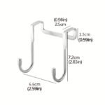 1Pc Stainless Steel Hook Free Punching Double S-Shape Hook, Kitchen Bathroom Cabinet Door Back Type Coat Towel Storage Hanger - Image 7