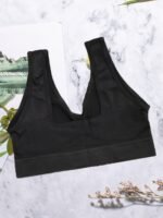 3Pcs Women'S Plus Size Black Sports Bras - Wireless, Padded, Full Coverage, Nylon Blend, Medium Support For Running, Yoga & Workouts, Yoga Apparel | Sleek Design | Comfort Fit, Workout Accessories - Image 5