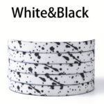 1 Pair Ink Splashing Lazy Free Tie Elastic Shoelaces, Elastic Multicolor Shoelaces With 4Pcs Metal Press Buckles - Image 5