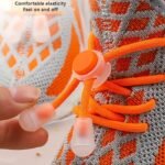 1 Pair Of Stretchy Spandex Elastic Shoelaces For Sneakers - No-Tie, Fit, 100Cm Long, Durable & Comfortable, Ideal For Sports Shoes With Pink Accents - Image 4