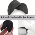 4 Pairs Toe Inserts For Too Big Shoes, Shoe Inserts For Women Men, Foam Toe Filler, Shoe Fitters, Black And Beige - Image 4