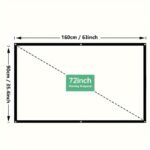 72 84 100 Inch Hd Projection Screen Foldable Anti-Wrinkle Portable Projector Movie Screen For Home Theater Outdoor Indoor Projection Screen, Portable And Foldable Projector Screen - Image 12