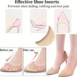 4 Pairs Toe Inserts For Too Big Shoes, Shoe Inserts For Women Men, Foam Toe Filler, Shoe Fitters, Black And Beige - Image 6