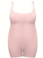 Plus Size Simple Shapewear Bodysuit, Women'S Plus Solid Tummy Control Butt Lifter Thigh Slimmer Full Body Shaper - Image 3