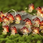 Mushroom Shaped Lamp String, Small Mushroom Fairy Lamp Battery Powered, Copper Wire Garland Lamp Suitable For Garden Festival Decoration, 2M/6.6Ft, 3M/9.9Ft, Christmas & Halloween Decorations - Image 9