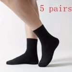 5/10 Pairs Of Men'S Trendy Letter Pattern Crew Socks, Breathable Comfy Casual Unisex Socks For Men'S Outdoor Wearing All Seasons Wearing - Image 10