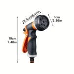 High-Pressure Garden Spray Gun For Outdoor Watering - Adjustable Nozzle, Lightweight Plastic Design, Thread Standard, Orange & Black Handles For Easy Grip - Image 4