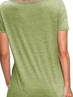 004Wish Women'S Casual Short Sleeve T-Shirt - Bold Letter Print, Vibrant Pink, Relaxed Fit Round Neck, Summer Essential, Machine Washable, Ladies Tshirts, Everyday Women'S Tee, Casual Roundneck Tee, Comfortable Fit Shirt, Weekend Attire, Breathable Fabric, Printed Top, Adults - Image 10