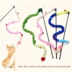 Interactive Cat Teaser Toy - Soft Plush Strip With Teasing Stick For Kitten Play - Pet Supplies For Fun And Exercise
