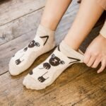 5 Pairs Cartoon Cat Print Socks, Cute & Breathable Ankle Socks, Women'S Stockings & Hosiery - Image 6