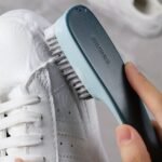 1Pc Ergonomic Long-Handle Shoe & Clothes Cleaning Brush, Soft Bristles, Black - Ideal For Sneakers With White Accents, Gentle On Fabrics - Image 2