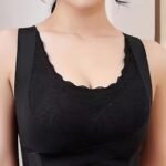 Contrast Lace Wireless Bra, Comfy & Breathable Criss Cross Back Bra, Women'S Lingerie & Underwear