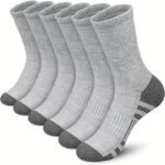 6 Pairs Of Sports Socks, Buffered Running Socks, Breathable Outdoor Sports Socks