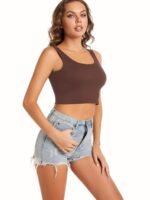 Crop Tank Top, Sleeveless Workout Yoga Casual Top For Summer & Spring, Women'S Clothing - Image 6