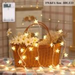 1Pc String Lights 10, 20, 30, 40, 80, Led Star String Lights, Battery Box Power Supply Fairy String Lights, Wedding Party, New Year, Warm White - Image 9