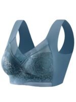 Qvr Seamless Lace Bralette - Full Coverage, Wireless, Push-Up With Scalloped Neckline & Floral Lace Detail, Comfortable Nylon Blend, Non-See-Through - Elegant Brown, Casual Lingerie|Floral Lace Design|Nylon Blend Fabric - Image 8