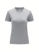 Solid Crew Neck T-Shirt, Casual Short Sleeve Top For Spring & Summer, Women'S Clothing - Image 3