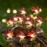 Mushroom Shaped Lamp String, Small Mushroom Fairy Lamp Battery Powered, Copper Wire Garland Lamp Suitable For Garden Festival Decoration, 2M/6.6Ft, 3M/9.9Ft, Christmas & Halloween Decorations - Image 4
