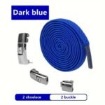 1Pair Elastic No-Tie Shoelaces, Lazy Metal Lock Laces For Women & Men - Image 17