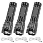 1Pc/2Pcs/3Pcs Mini Flashlight Pocket Torch Usb Rechargeable Home Gadget Led Flash Light For Outdoor Camping Emergency Lantern