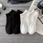 4 Pairs Of White Socks For Women, Mid-Calf Autumn And Spring Fashionable Black Couple'S Sports Long Socks - Image 3
