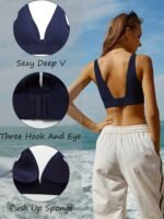 Seamless Plunge Bra, Comfy & Breathable Deep V Wireless Bra, Women'S Lingerie & Underwear - Image 6