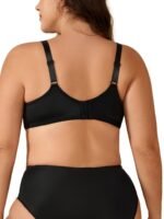 Plus Size Sexy Bra, Women'S Bow Decor Contrast Lace Wide Strap Non Padded Underwire Bra - Image 5