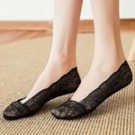 5 Pairs Women'S Invisible Boat Socks - Summer Thin Sole Anti-Slip No-Show Socks With Lace Trim, Breathable & Non-Slip For Casual & Formal Wear, Multi-Color Pack, Formal Sock Pairing - Image 2