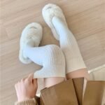 1 Pair Of Women'S Autumn And Winter Thickened Over-The-Knee Socks Solid Color Simple Women'S Socks Vertical Striped Socks Warm Over-The-Knee Socks Trend - Image 10