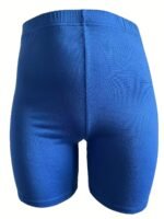 Plus Size - Women'S Plus-Size High-Waisted Shorts - Stretchy, Solid Blue, Mid-Thigh Length, Casual Leggings, Comfortable Apparel|Casual Style Shorts|Stretchy Fabric Shorts
