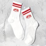 One Pair Of Women'S Striped Trendy Mid-Calf Socks Suitable For Sports, Casual Comfortable Breathable Long Socks - Image 3