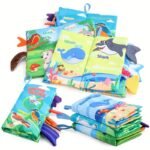 Diikamiiok Colorful Cloth Books For Youngsters - Engaging Visual & Auditory Training With Cartoon Animal Tails, Soft Polyester, Ideal For Ages 12-72 Months, Youngsters Learning Toys
