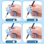 4Pcs Grip Pen Corrector Set Writing Corrector Soft Rubber Writing Posture Grip Pen Handwriting Aid Correction Tool - Image 9