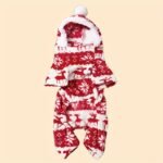 1Pc Pet Christmas Reindeer Graphic Pajamas Hooded Jumpsuit For Puppy, Toy And Small Dog For Stocking Stuffers - Image 2