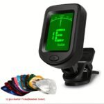 1Pc Accurate Clip-On Guitar Tuner With 360-Degree Rotatable Digital Display - Ideal For Acoustic Guitar, Ukulele, Bass, Violin, Banjo And Chromatic, Includes 10 Guitar Picks (Random Color) For Ultimate Convenience - Image 3