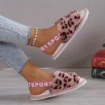 Cozy Leopard Print Women'S Plush Slippers - Warm, Breathable Fabric Indoor Shoes With Eva Sole, Pink Trim - Perfect For Home, Dorm | All-Season Comfort, Ladies Slippers - Image 11