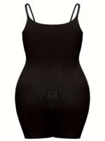 Plus Size Simple Shapewear Bodysuit, Women'S Plus Solid Tummy Control Butt Lifter Thigh Slimmer Full Body Shaper - Image 5