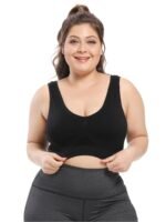 Gentle Care Plus Size Seamless Sports Bra For Women - Purple, Breathable Mesh Fabric, Push-Up With Removable Pads, Comfort Fit Vest Style, Sizes 36Xl To 40Xl, Plus Size Bra - Image 2
