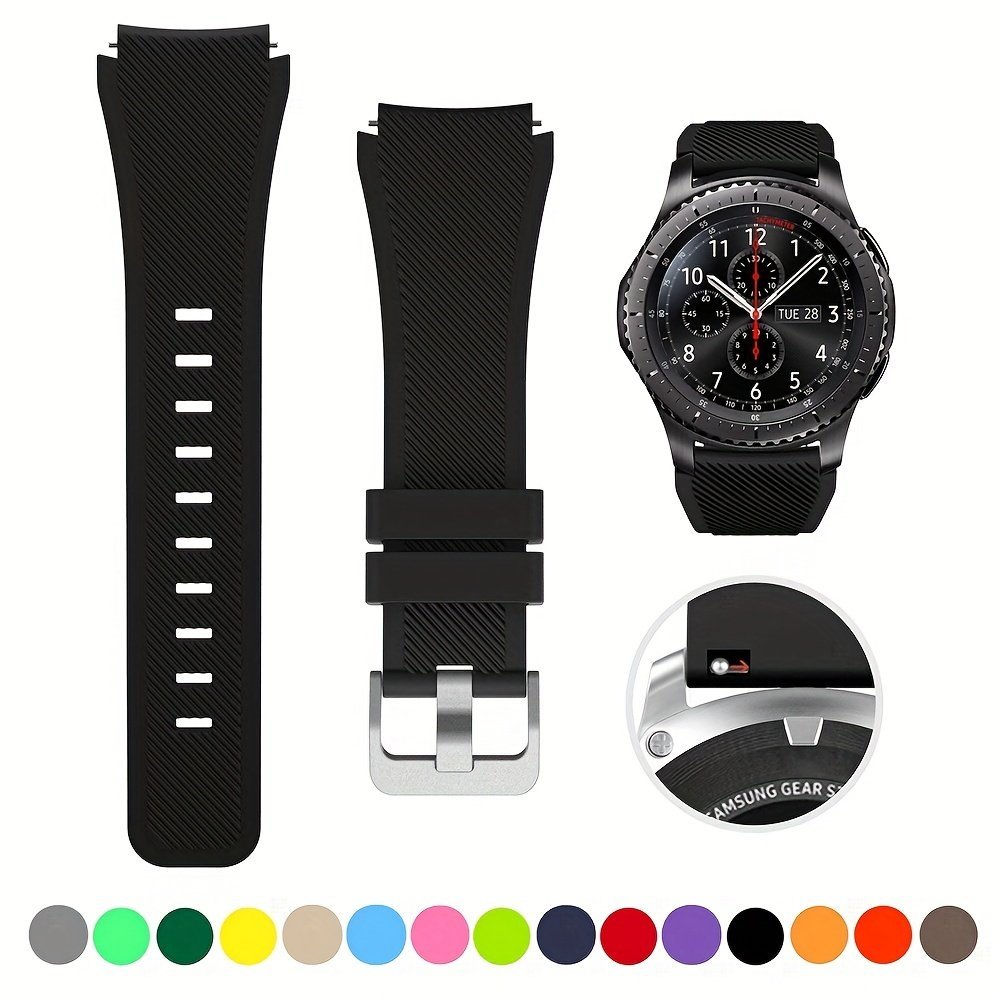 product-Fancyalgo-VirtualModelMatting-73bf6f867227d8c5a3382855090e5f8d.jpg 20Mm 22Mm Band For Samsung Galaxy Watch 3 4 5 6 46Mm/42Mm/Active 2 Gear S3 Frontier/S2/Sport Silicone Bracelet 43Mm 47Mm Strap - Image 1