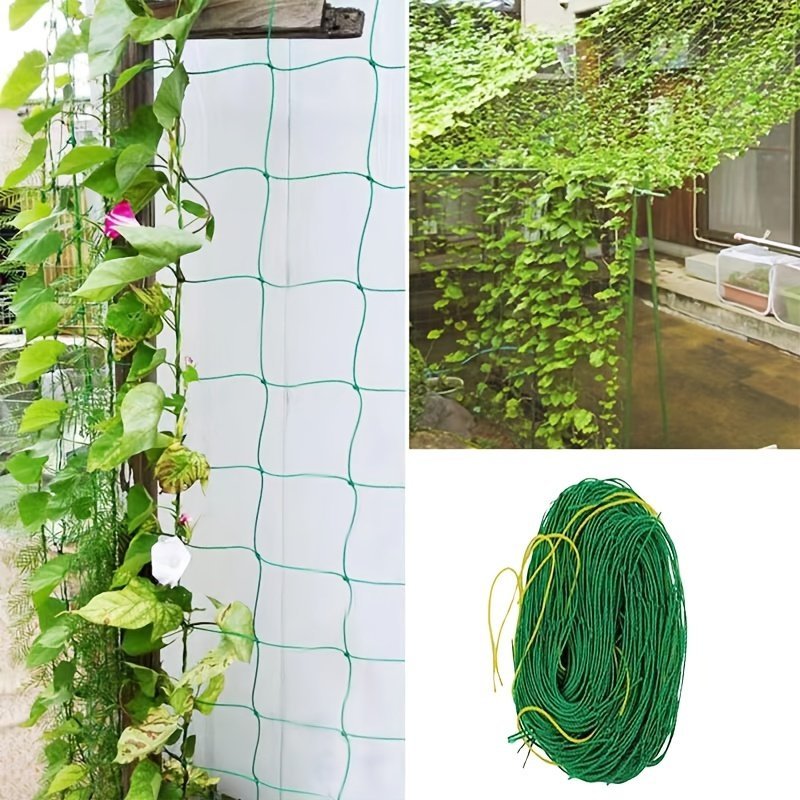 product-Fancyalgo-VirtualModelMatting-73f8e0ff04e0412e42d3125b046ec439.jpg Heavy-Duty Nylon Plant Climbing Net - Portable Flower Vine Climbing Frame For Garden, Vegetable & Flower Plants - Breathable Mesh Design Prevents Damage & Allows Growth, Climbing Plant Support, Sturdy Construction - Image 1